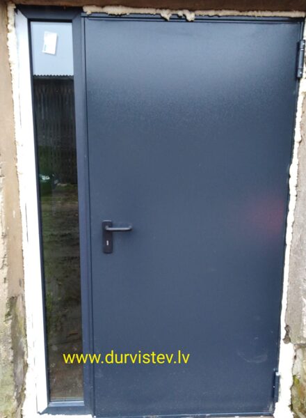 NINZ metāla ārdurvis ar vitrīnu mājai antracīts